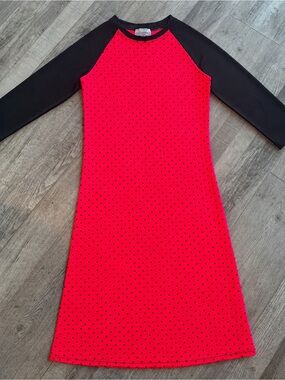 Swim Dress Modest Girls' Pink & Black Polka Dot Dress Size 12 NWOT